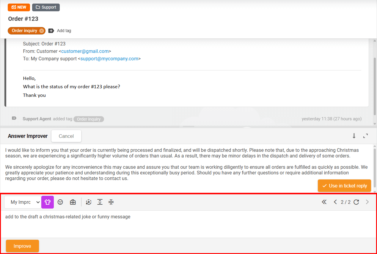 Antwoorden bewerken met Answer Composer
