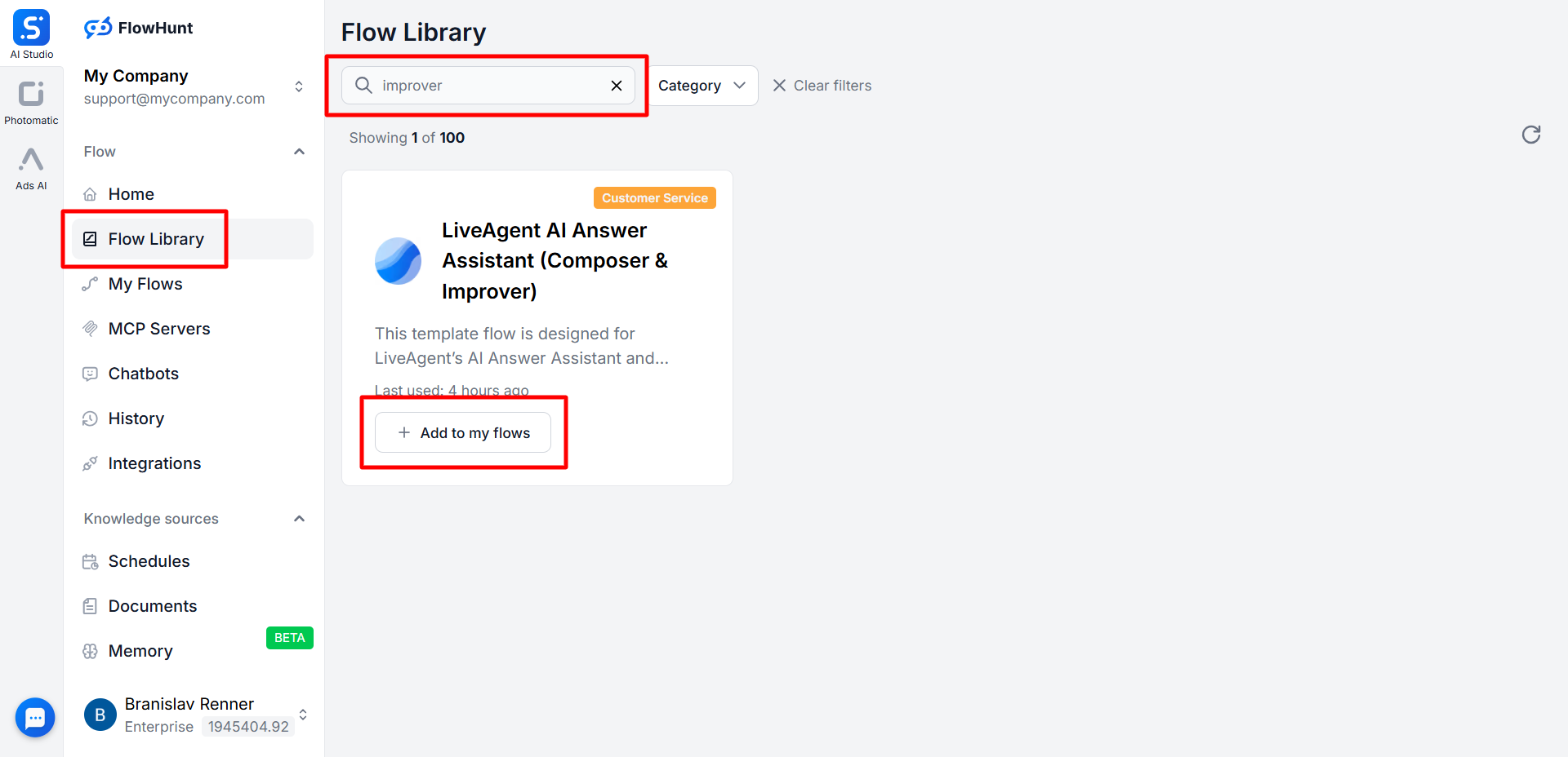 AI Answer Improver versus FlowHunt als providerintegratie