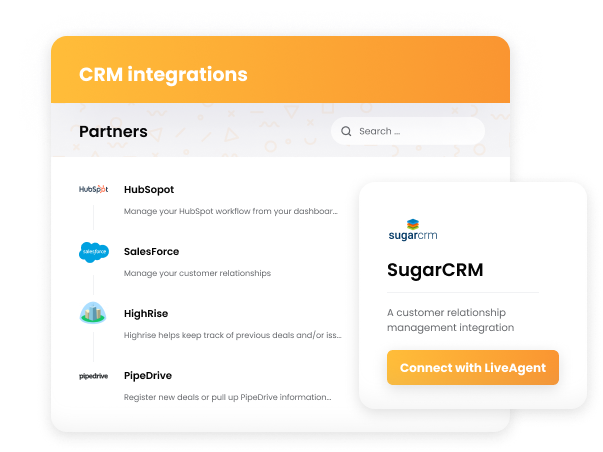 LiveAgent CRM integraties