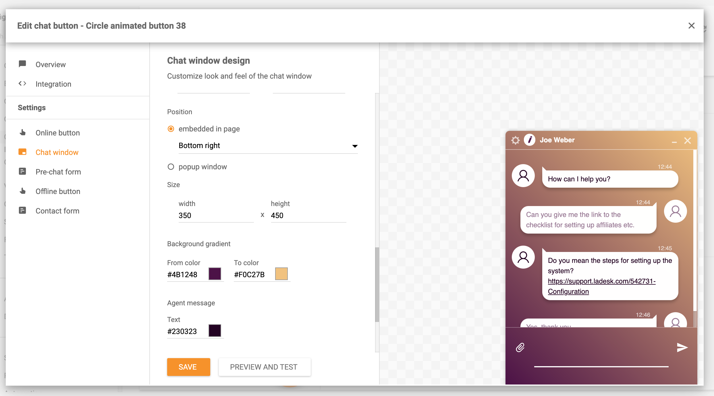 Chatvenster vastzetfunctie