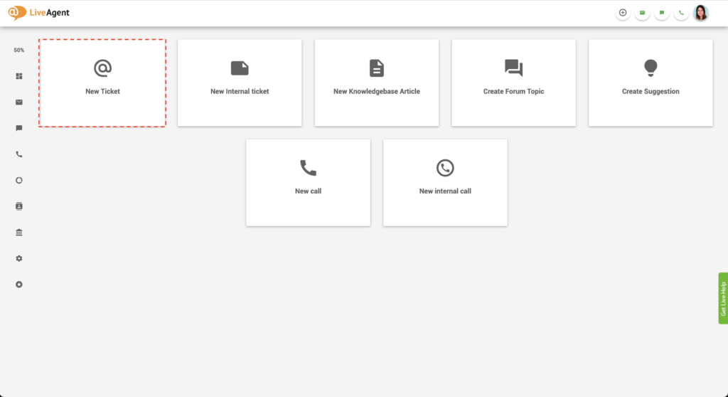 Nieuw ticket maken in LiveAgent