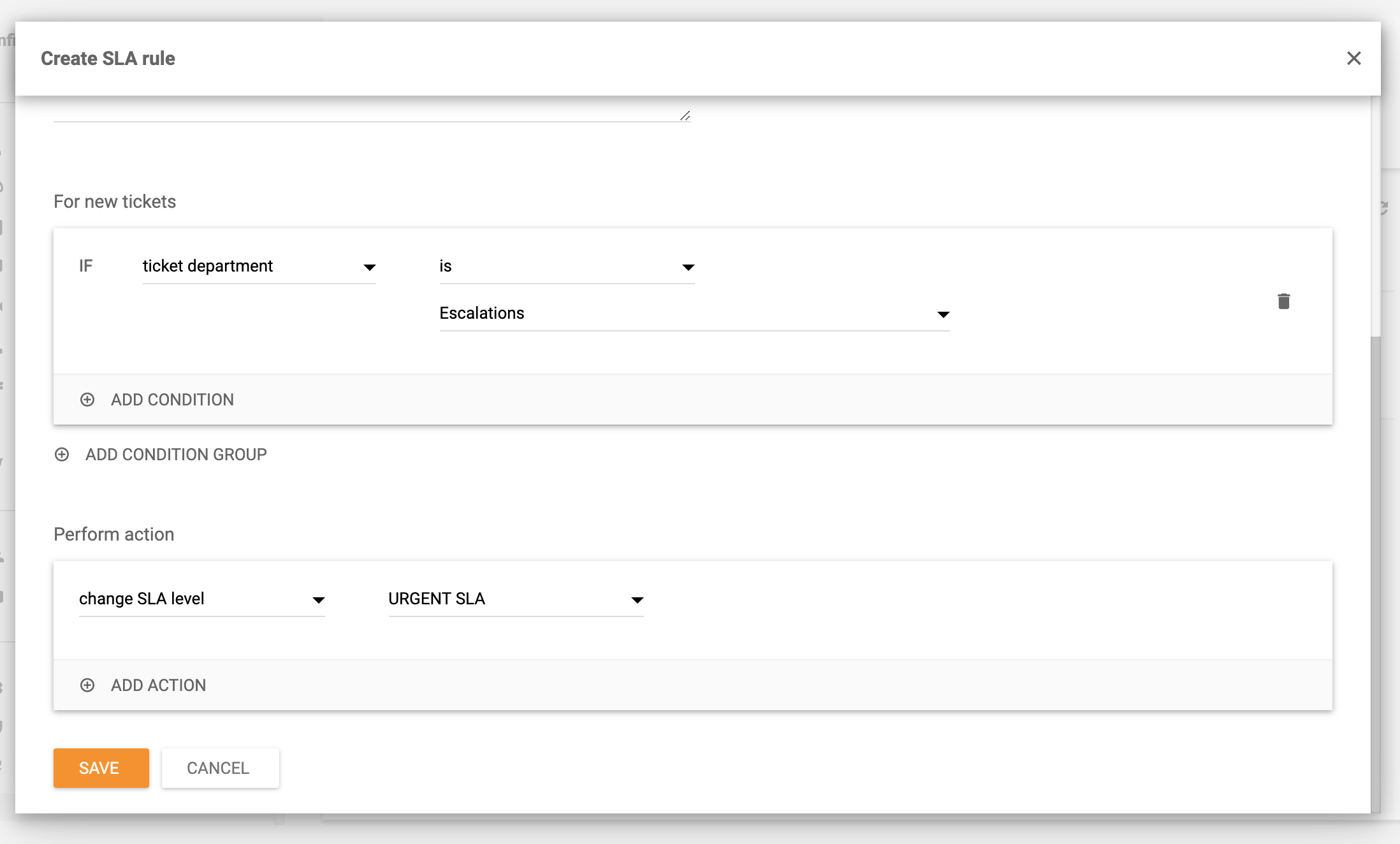 Maak SLA-regel in LiveAgent