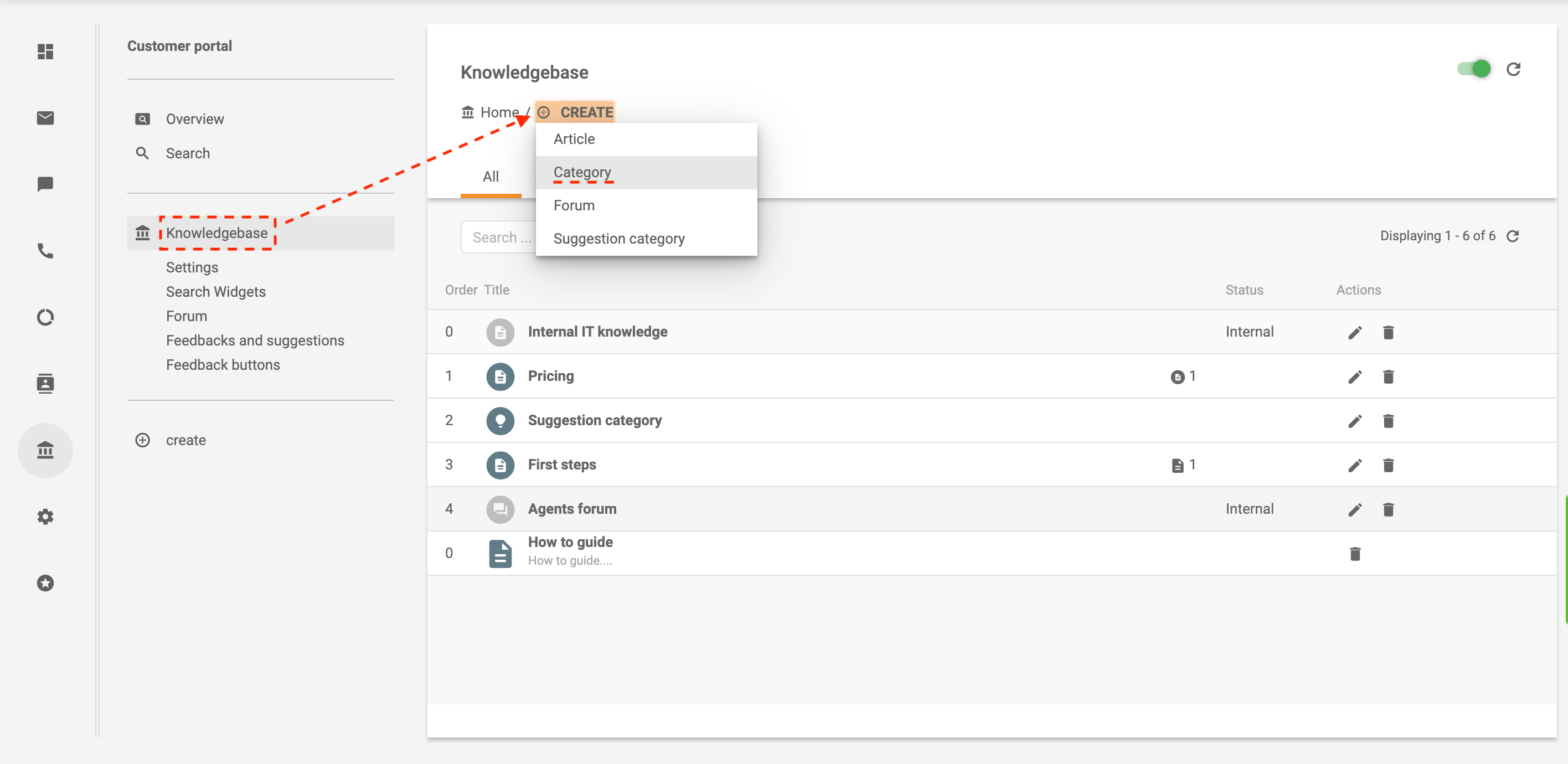 Categorie maken in LiveAgent