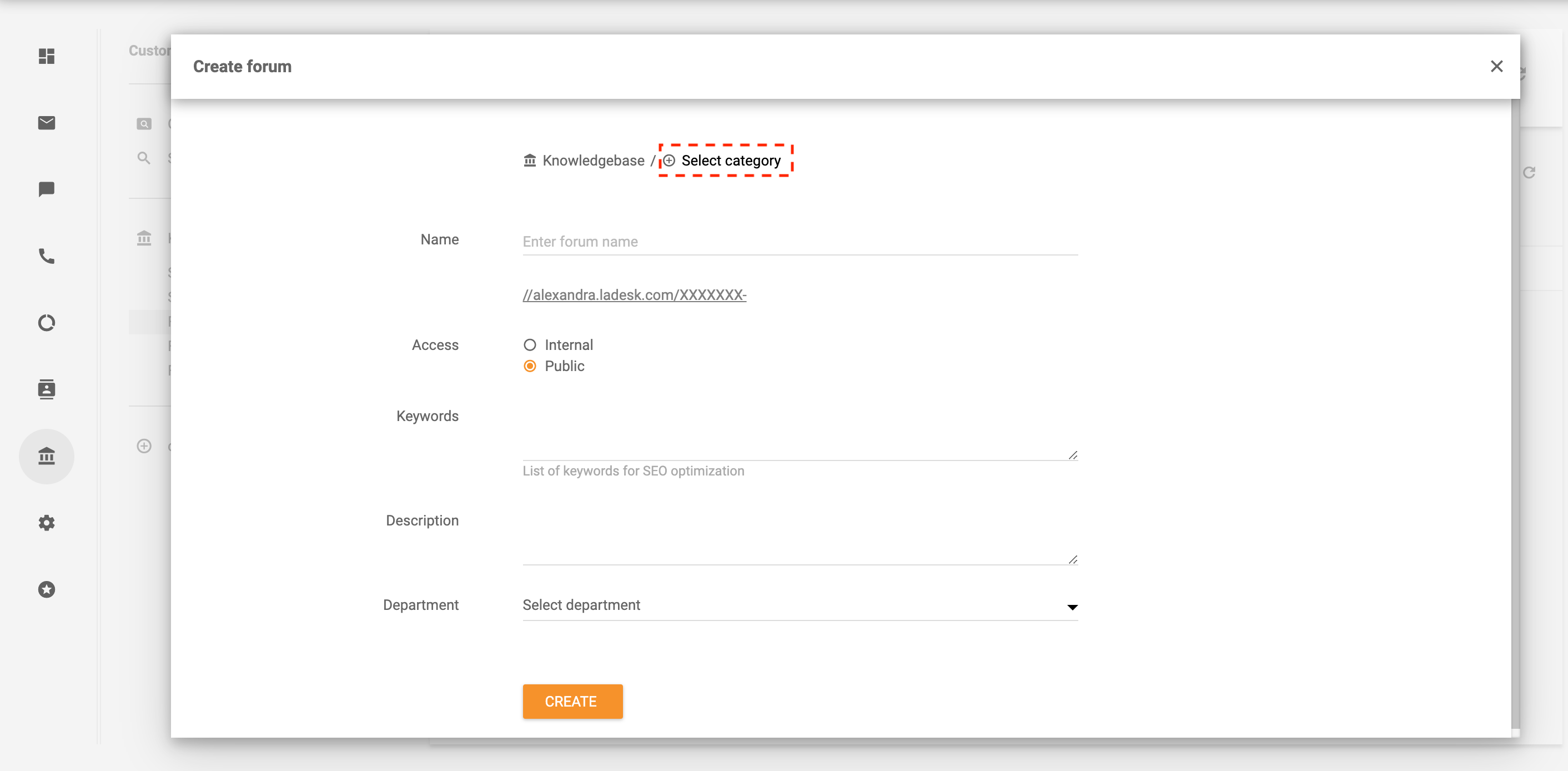 Categorie selecteren voor klantenforum - LiveAgent