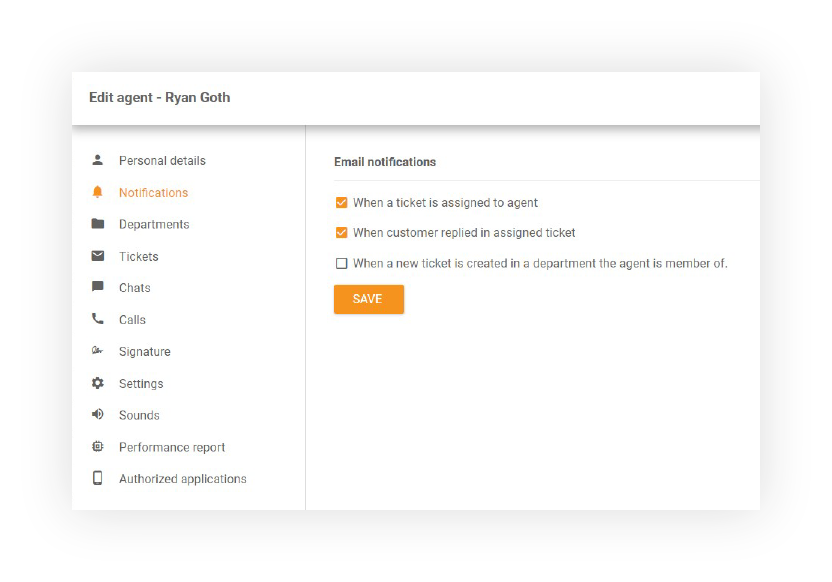 E-mailmeldingen in LiveAgent