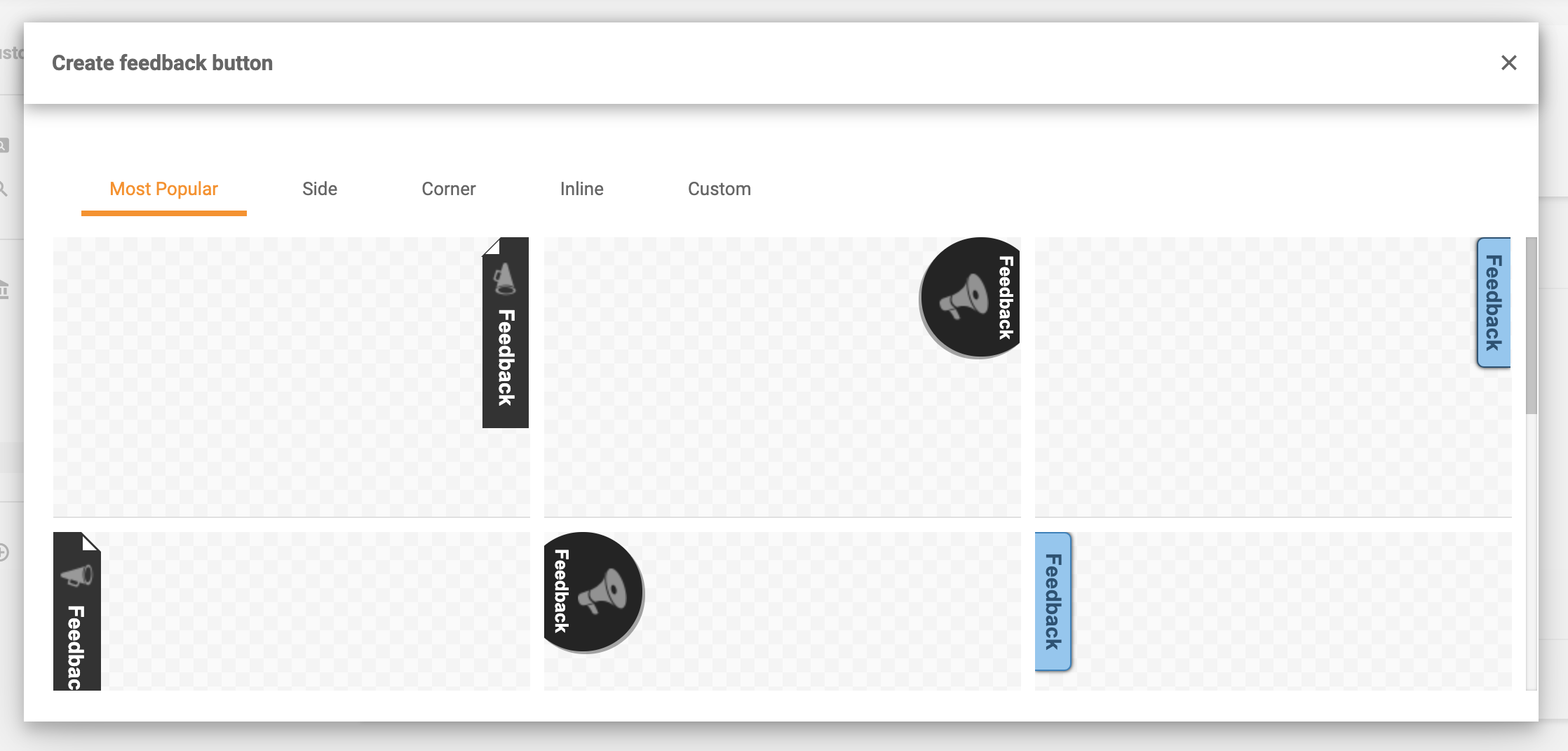 Feedbackknop stijlen - meest populair