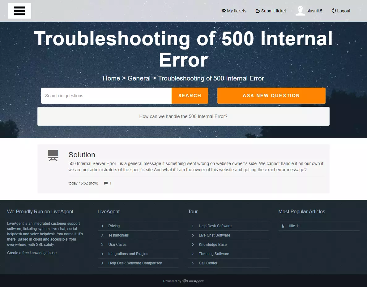 Forum in klantportal