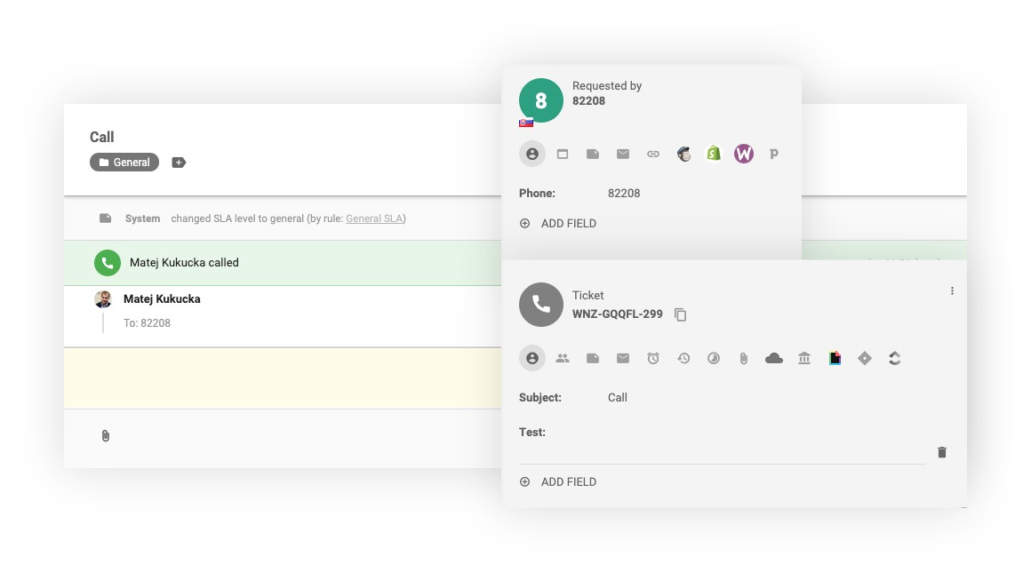 Interne oproepinterface in LiveAgent