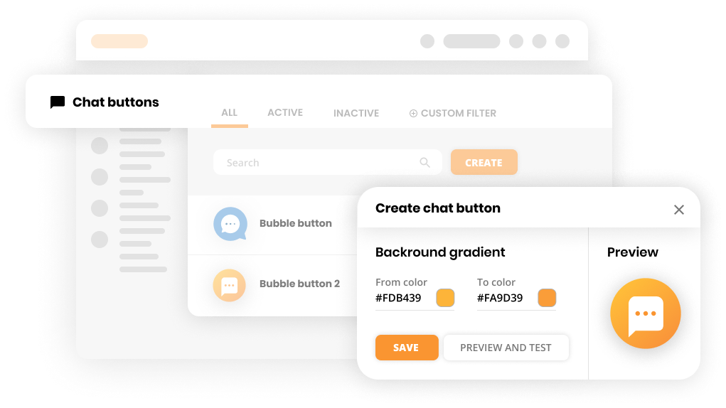 Live chat verbindingen mockup