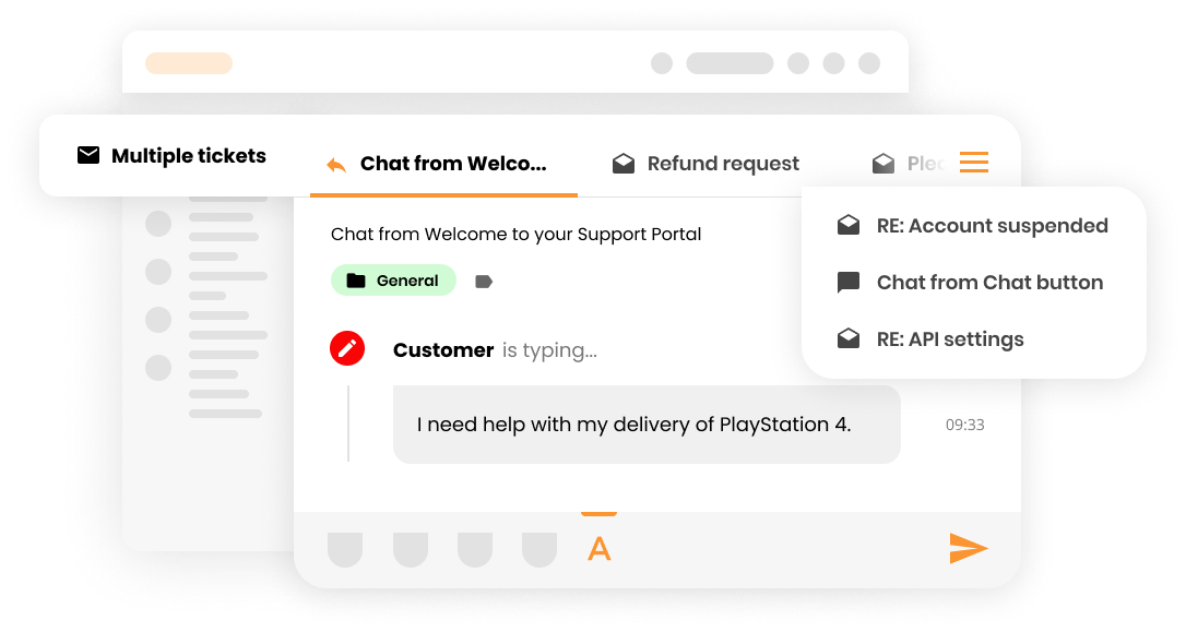 Mockup meerdere tickettabbladen