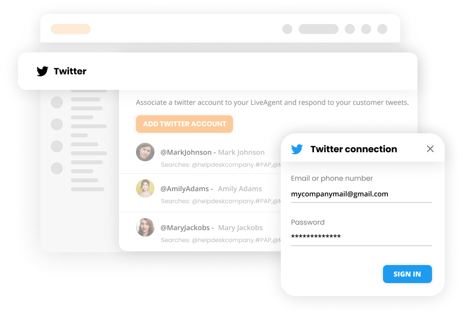 Twitter verbinden met Help desk software - LiveAgent
