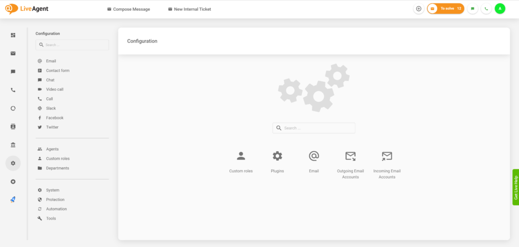 LiveAgent aangepaste rollen configuratie