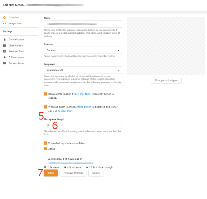 Maximale wachtrijlengte wijzigen naar 10 in LiveAgent