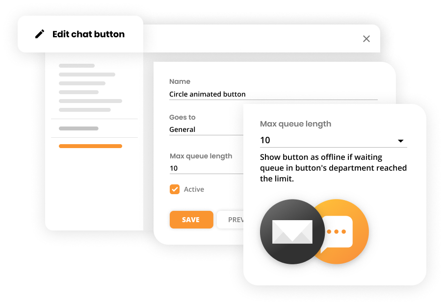 Maximale wachtrijlengte mockup