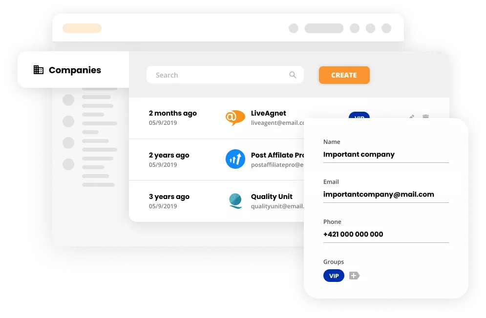 Mockup van bedrijvenfunctie