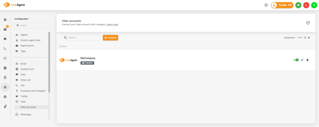 Succesvolle integratie tussen Viber en LiveAgent