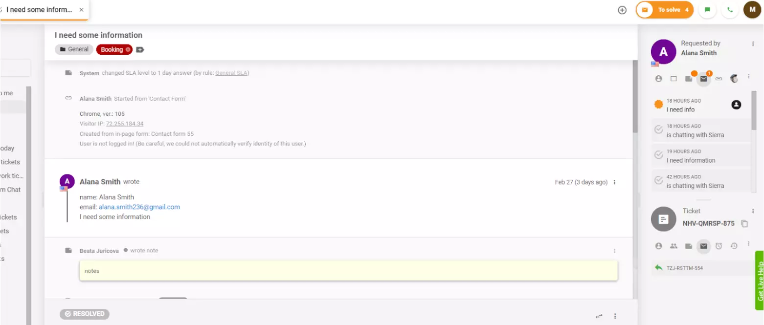 ticket-system-information