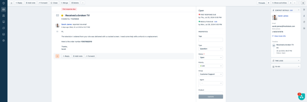 Freshdesk's ticketing omgeving
