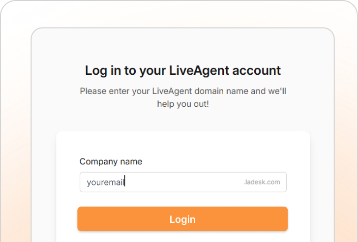 Inloggen bij LiveAgent
