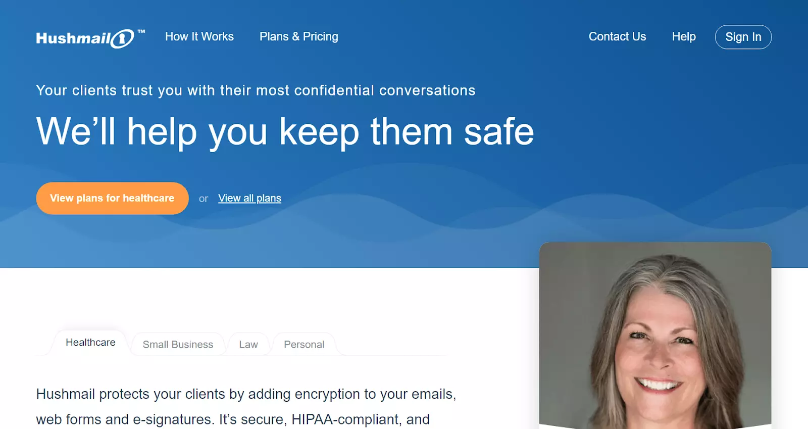 Hushmail-startpagina