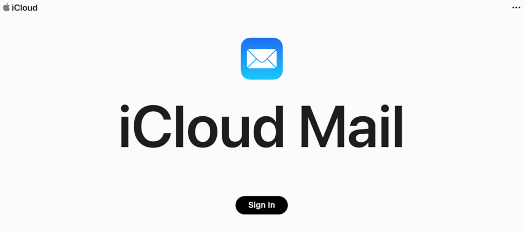 iCloud Mail-startpagina