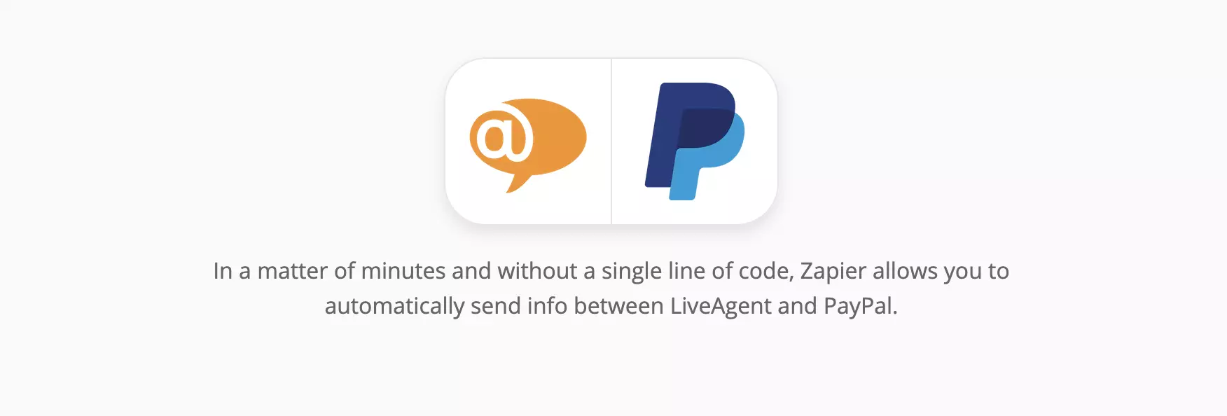 LiveAgent en PayPal integratiepagina op Zapier