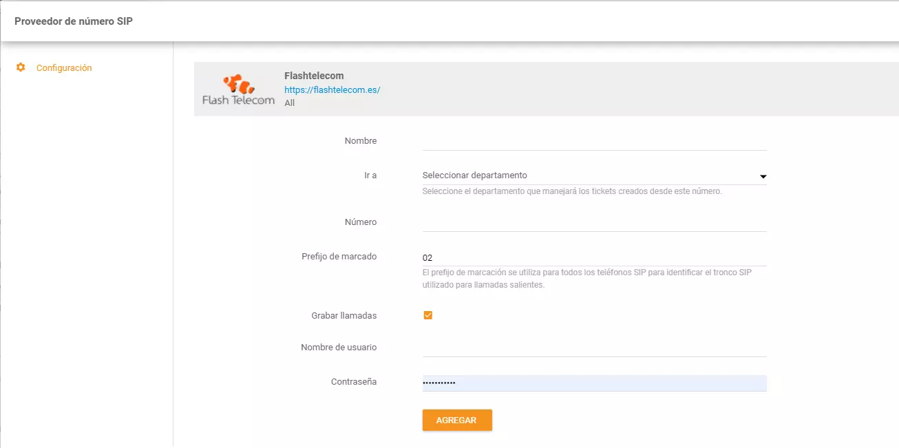 Flash Telecom credentials