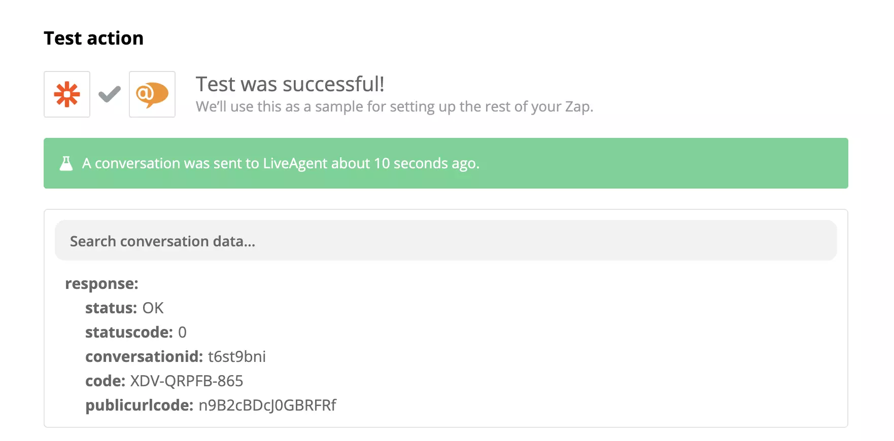 Een succesvolle test van een Stripe- en LiveAgent-integratie