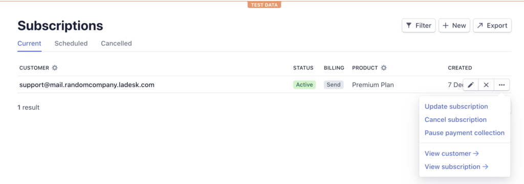 Waar je een abonnement in Stripe annuleert