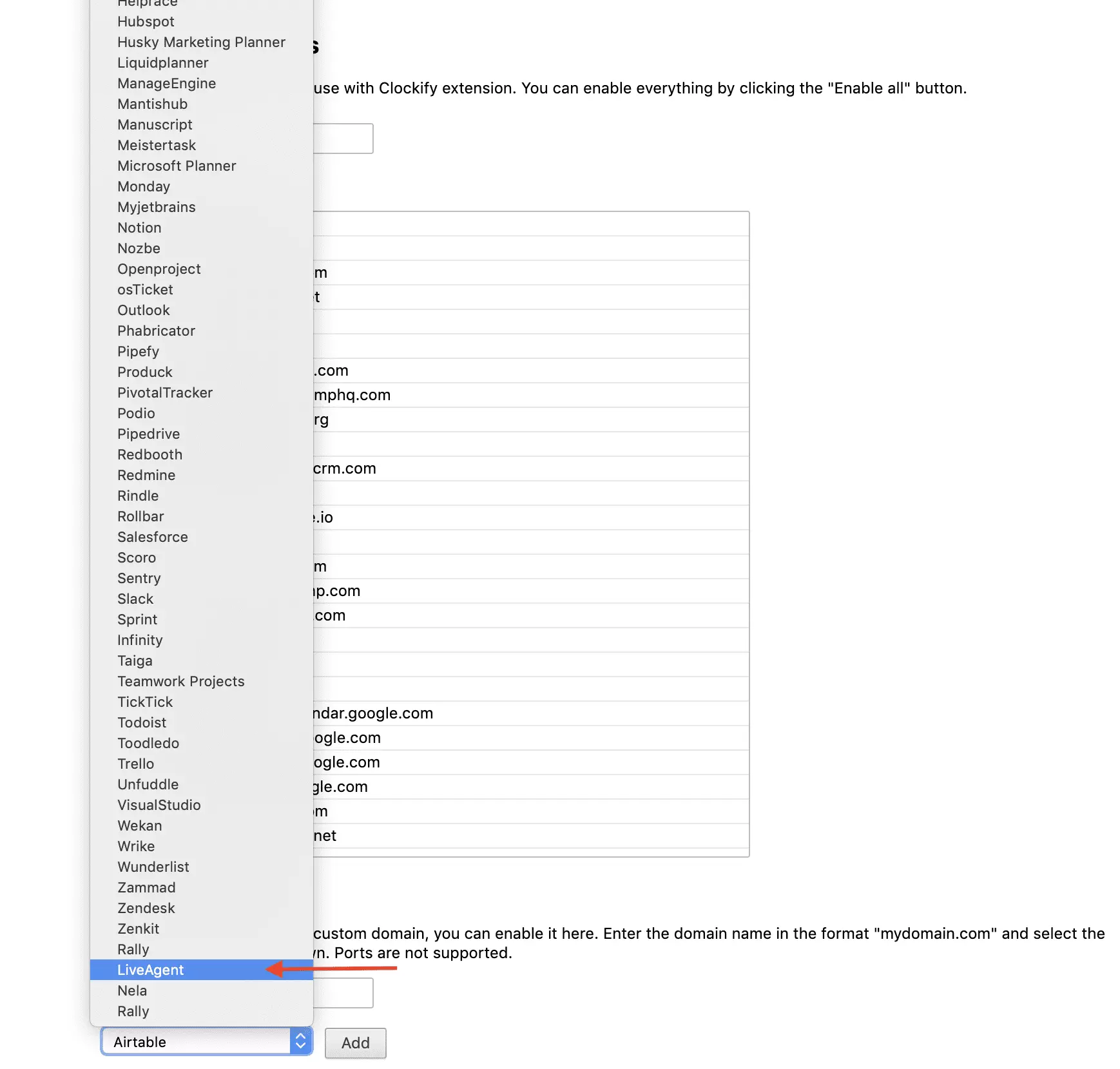 Clockify LiveAgent integratie