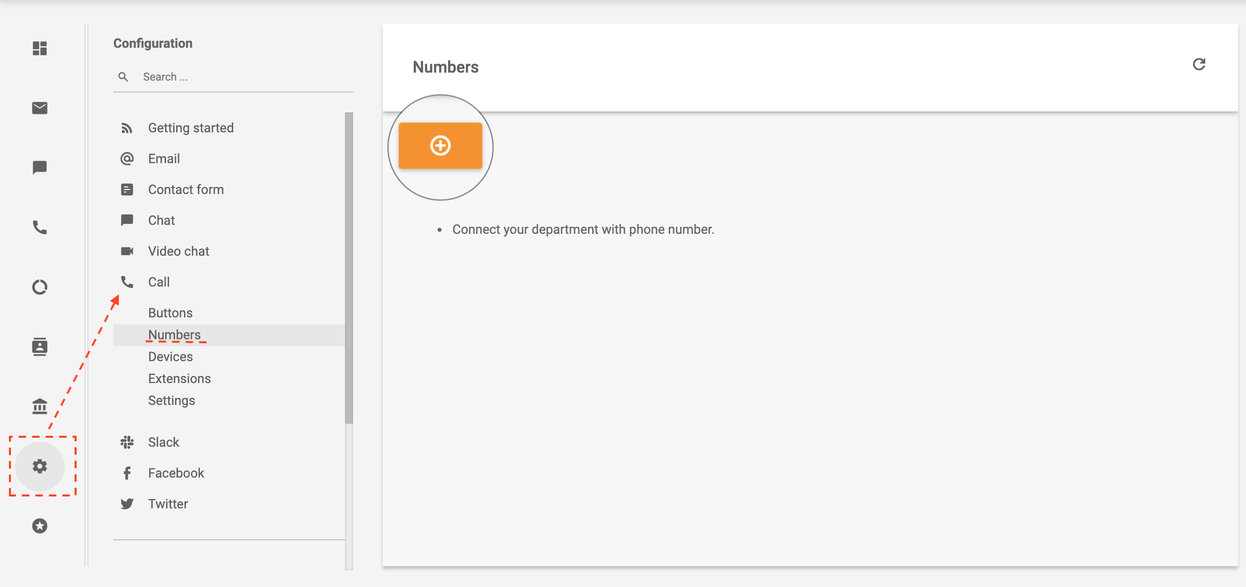 Telsome navigatie in LiveAgent