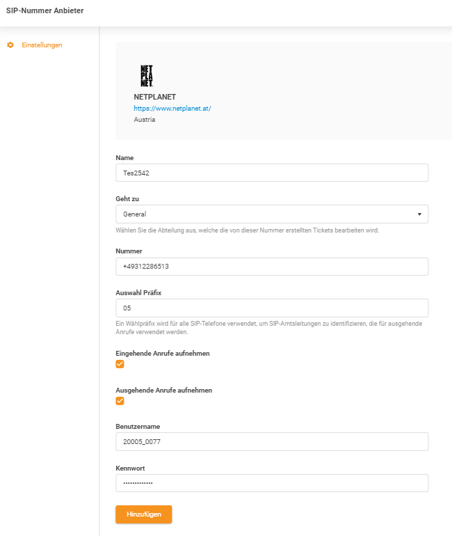 NETPLANET-inloggegevens