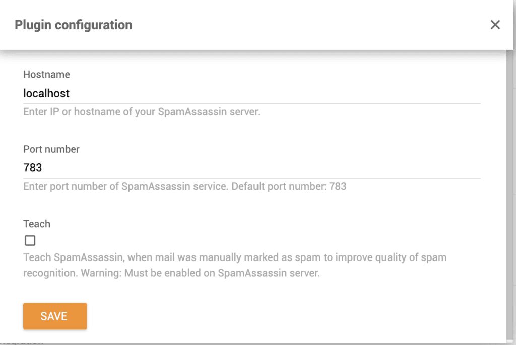 SpamAssassin configuratie-instellingen