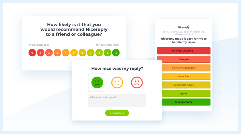Nicereply enquête-aanpassingsopties