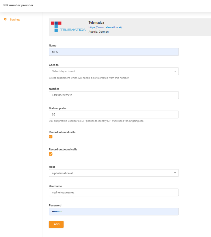 Telematica-inloggegevens