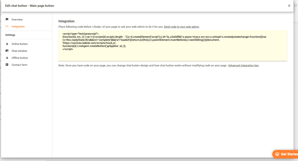 LiveAgent chatknop aanpassing