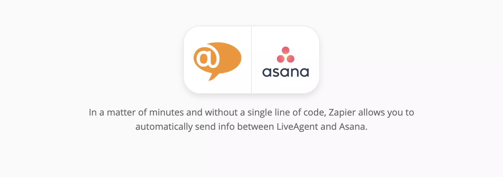 LiveAgent en Asana-integratieapagina op Zapier