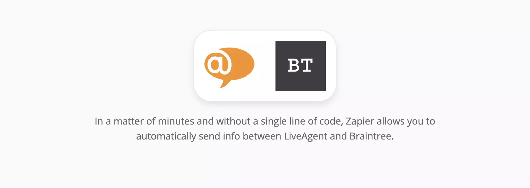 LiveAgent- en Braintree-integratiepagina op Zapier