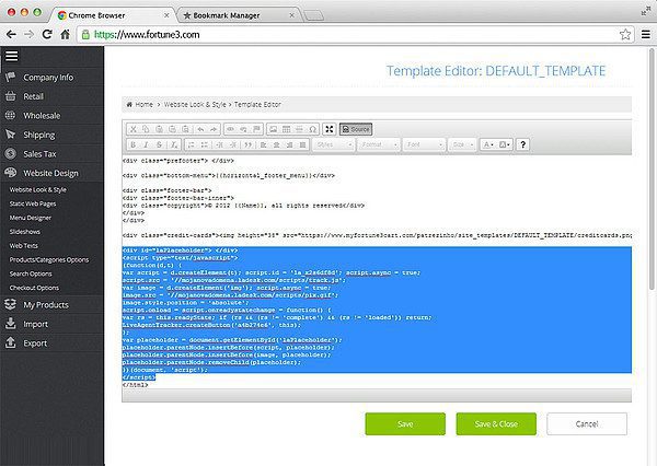 Fortune 3 LiveAgent-integratieinstelling
