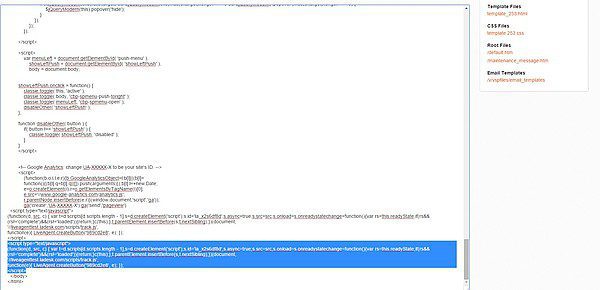 Livechatknop geplaatst in de body van de Volusion e-shop