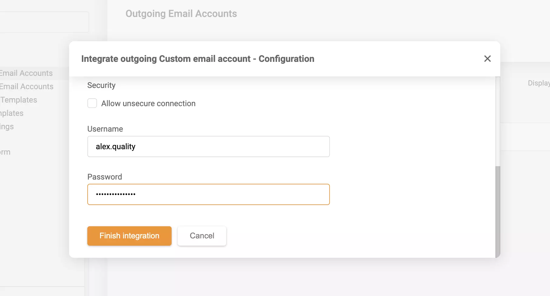 De laatste stap van GMX-integratie met LiveAgent