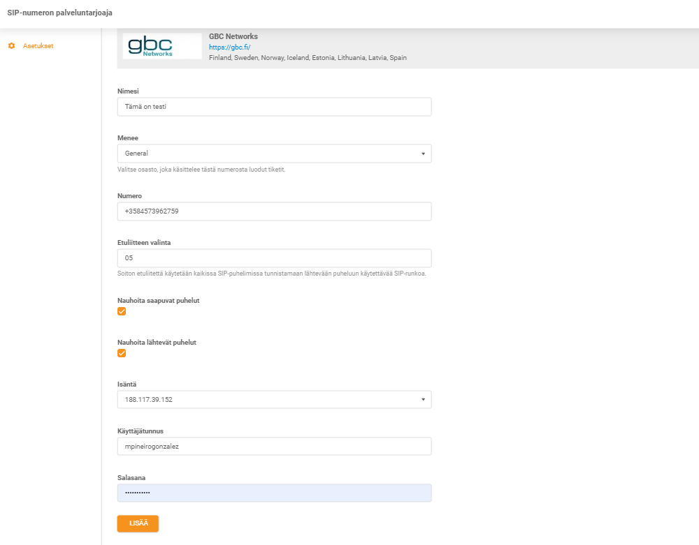 GBC Networks-gegevens