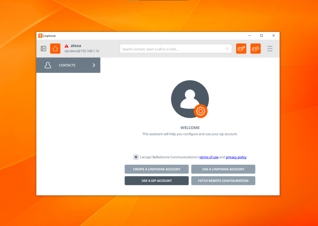 Linphone SIP-configuratie
