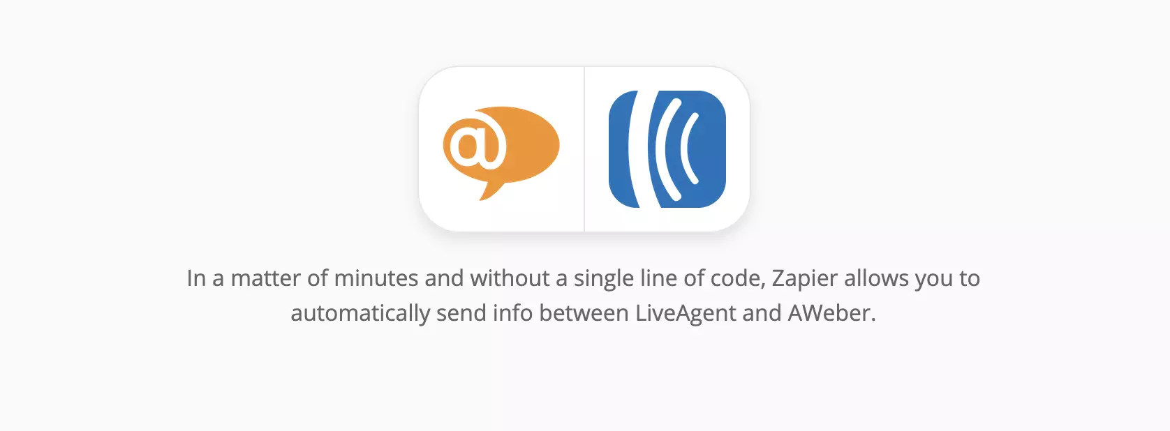 Pagina LiveAgent- en AWeber-integraties op Zapier