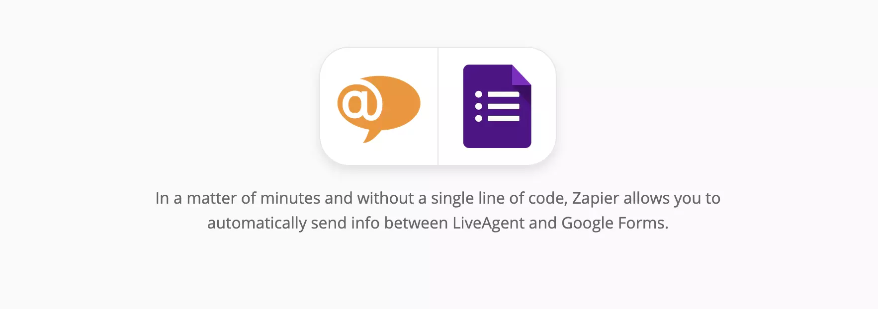 LiveAgent en Google Forms integratiepagina op Zapier