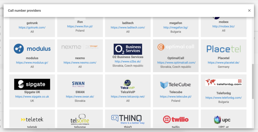 Optimal Call in de lijst met VoIP-providers