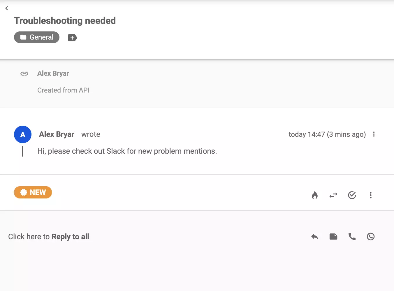 Een ticket verzonden naar LiveAgent nadat een trefwoord in Slack verscheen