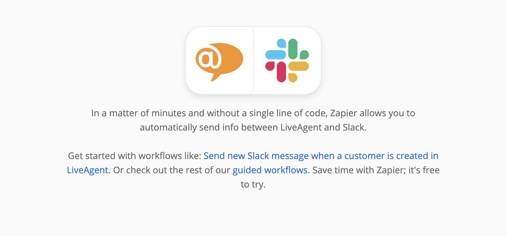 Zapier-pagina over LiveAgent- en Slack-integraties