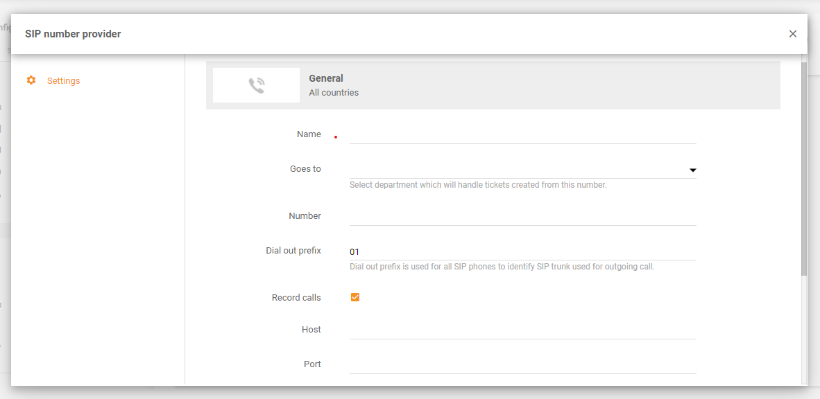 Magenta integratie in LiveAgent - Nummers configuratie