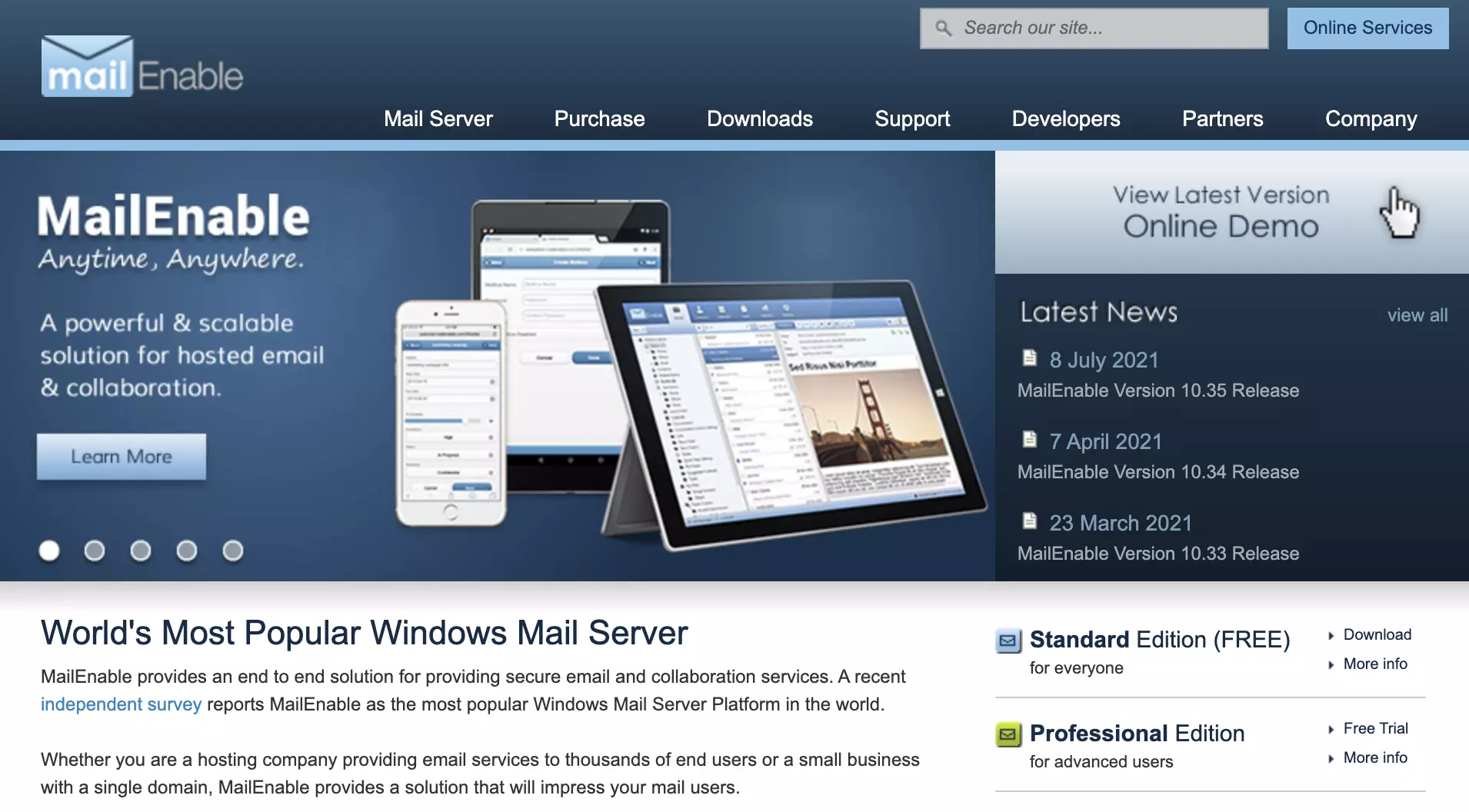 MailEnable-website